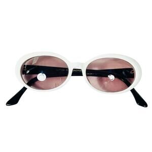 Black Flys Butter Fly Sunglasses Black White Frame Pink Lens USA New Vintage